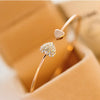 Crystal Double Heart Bow Bracelet Cuff Opening Bangles for Women Jewelry Gift 2019 Hot New Fashion Adjustable Women Bracelets